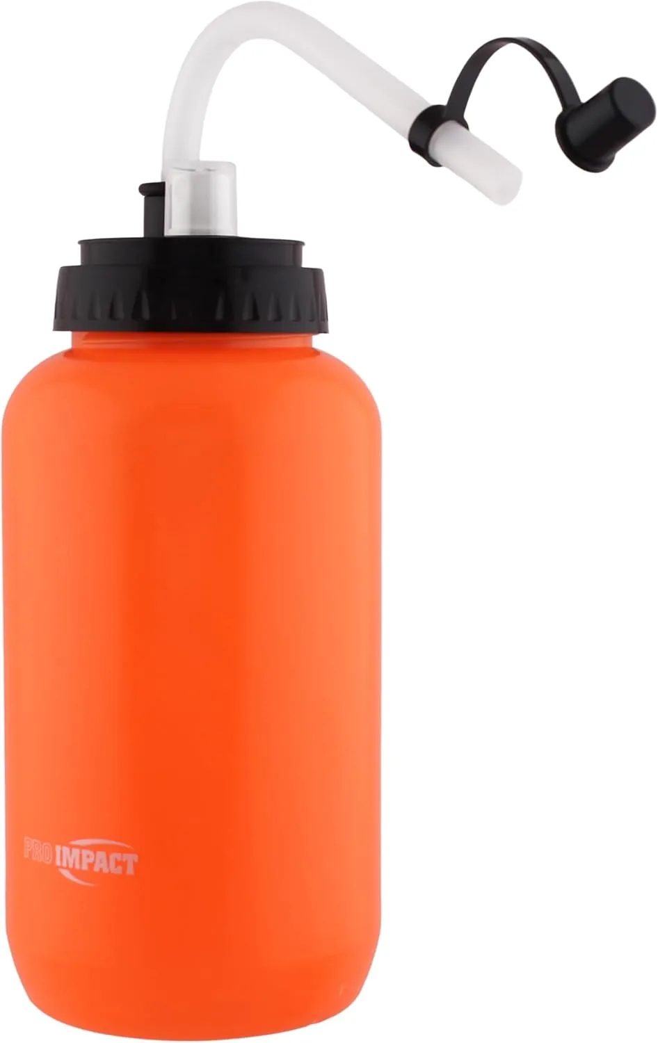 Pro Impact Squeezable Water Bottle Bendable Long Straw and Spray cap - LDPE BPA Free Plastic - Hydration for Baseball Hockey Gym MMA Yoga Boxing Cycling Softball Football Lacrosse (35.5 Oz.)