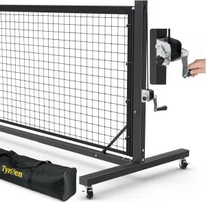 Pro Pickleball Net – Hand Winch Tension System, 22ft Tournament-Grade, Anti-Sag, Locking Wheels, Heavy-Duty Frame, Easy Setup, Portable & Carry Bag Included