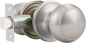 Probrico 2 Pack Round Passage Door Knob (Non-Locking Knobs), Keyless Door Knobs Interior/Exterior Door Lockset, Passage Knobs for Hallway/Closet, Satin Nickel Finish Modern Design Door Hardware