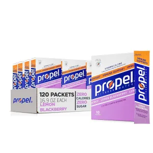 Propel Immune Support With Vitamin C   Zinc Powder Packets, Lemon Blackberry, 10 Count (Pack of 12)