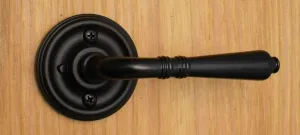 Providence by FPL- Solid Brass Privacy Lever Set for Bedroom/Bathroom Doors, 2-3/8" Backset, Black Finish
