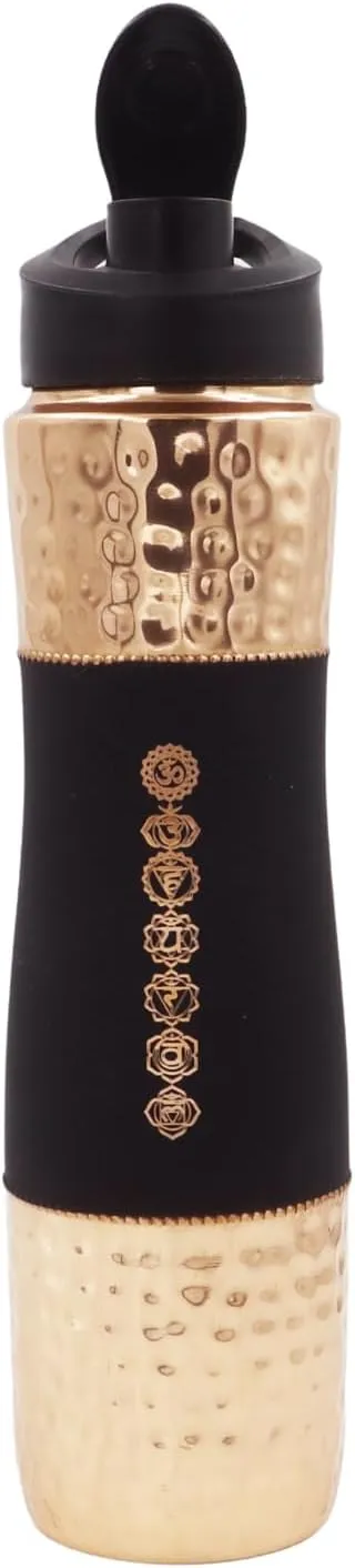 Pure Copper Water Bottle with Sipper, 1000 Ml Capacity (33.81 US Fl Oz) For Ayurveda Health Benefits (With 7 Chakras)