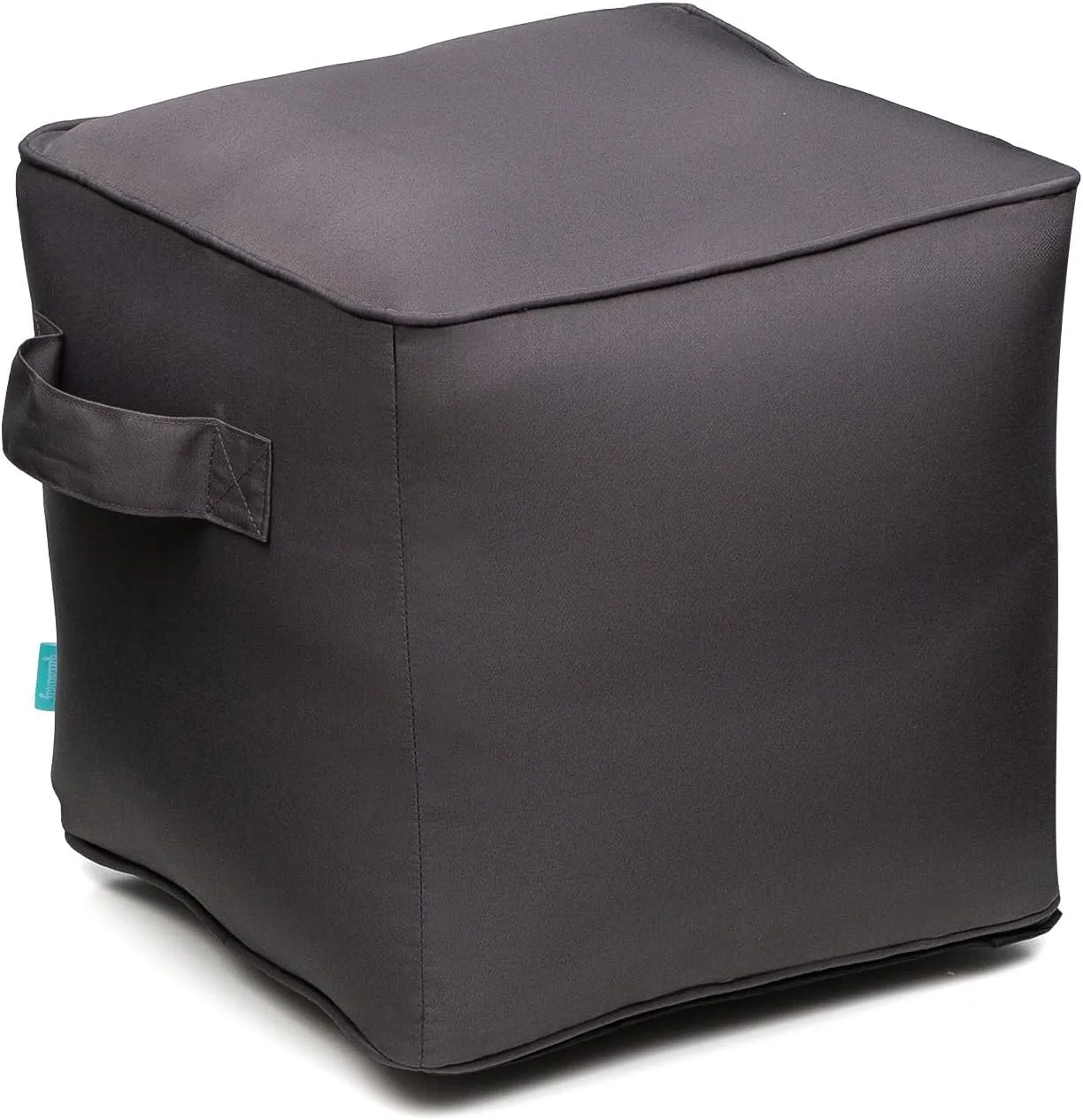 QILLOWAY Indoor/Outdoor Inflatable Stool, Ottoman Pouf Cube 16",All Weather Foot Rest for Camping or Home (Dark Grey)