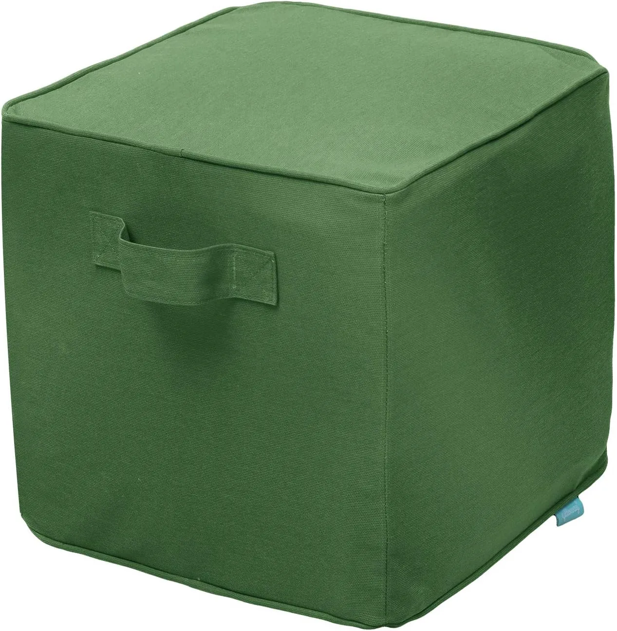 QILLOWAY Indoor/Outdoor Inflatable Stool, Ottoman Pouf Cube 16",All Weather Foot Rest for Camping or Home (Green)