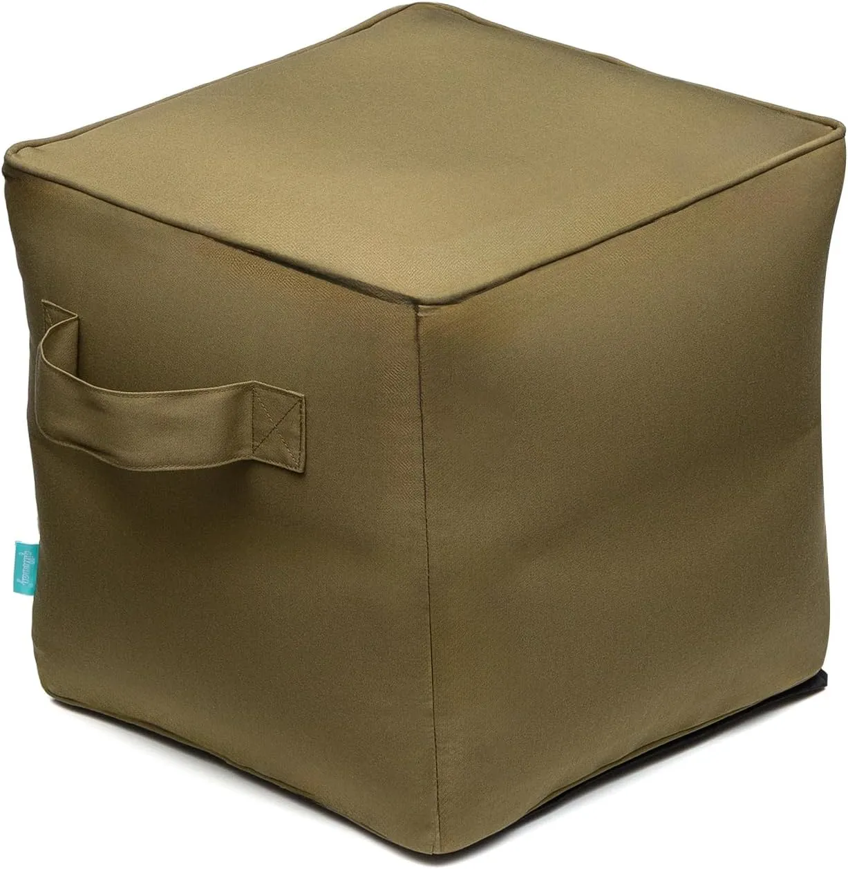 QILLOWAY Indoor/Outdoor Inflatable Stool, Ottoman Pouf Cube 16",All Weather Foot Rest for Camping or Home (Sage)