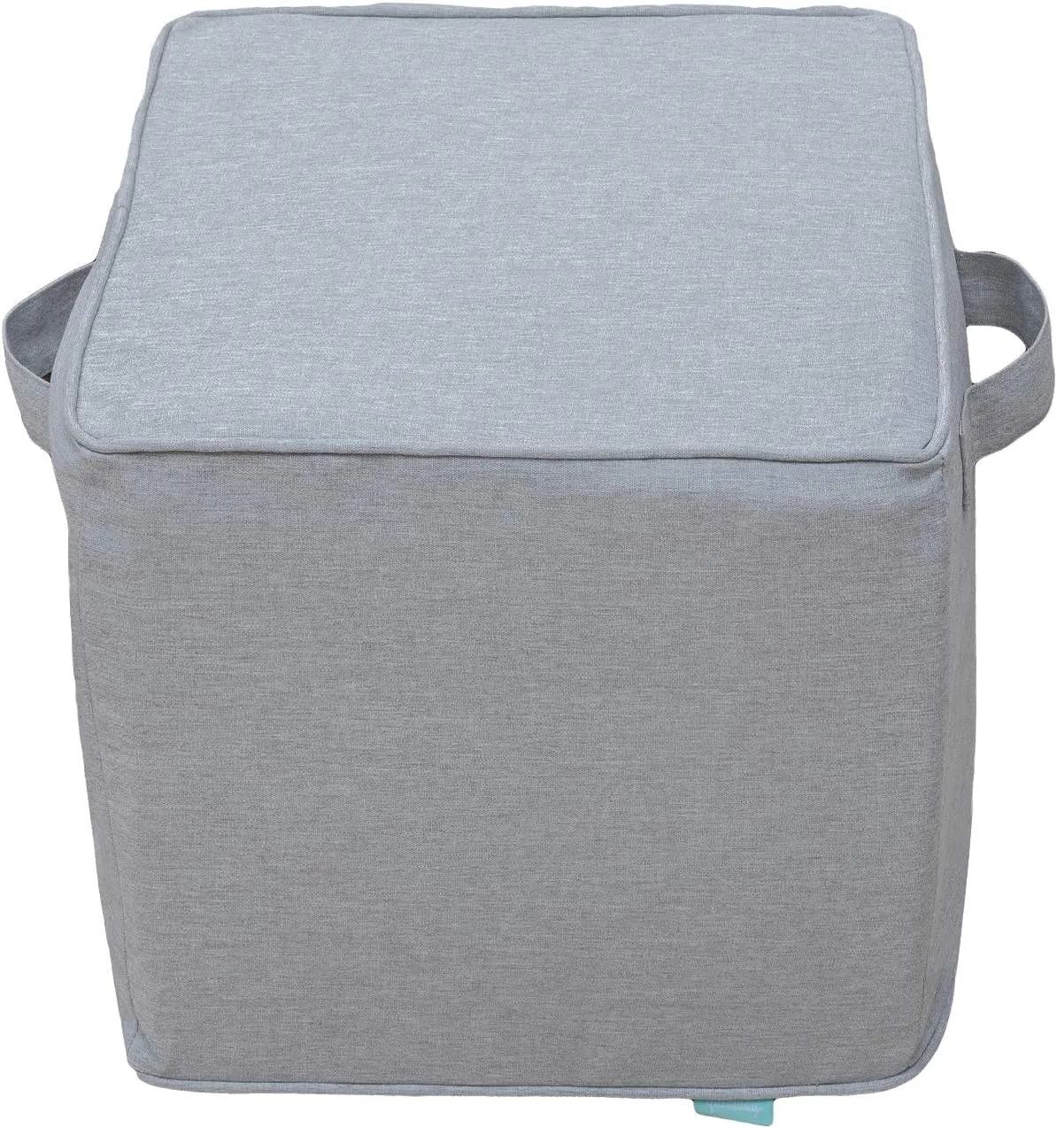 QILLOWAY Indoor/Outdoor Inflatable Stool, Ottoman Pouf Cube 16",All Weather Foot Rest for Camping or Home (Silver/Grey)