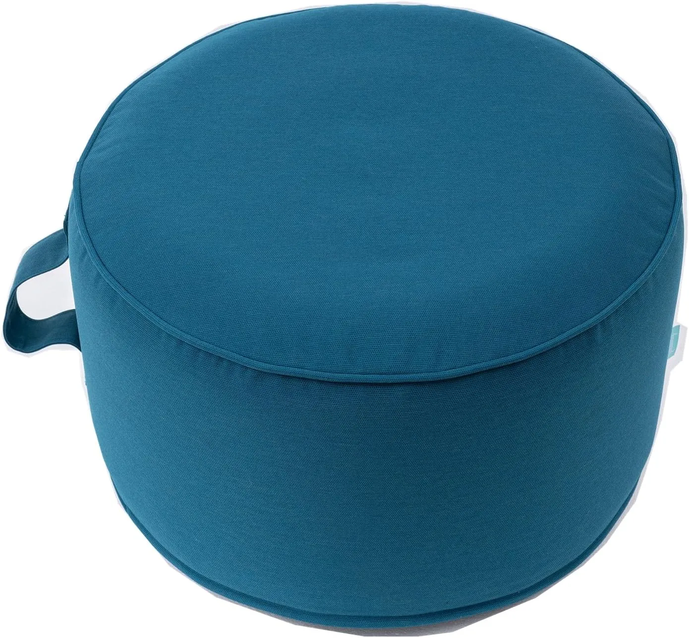 QILLOWAY Indoor/Outdoor Inflatable Stool,Round Ottoman,All Weather Foot Rest for Camping or Home,All Peacock Blue