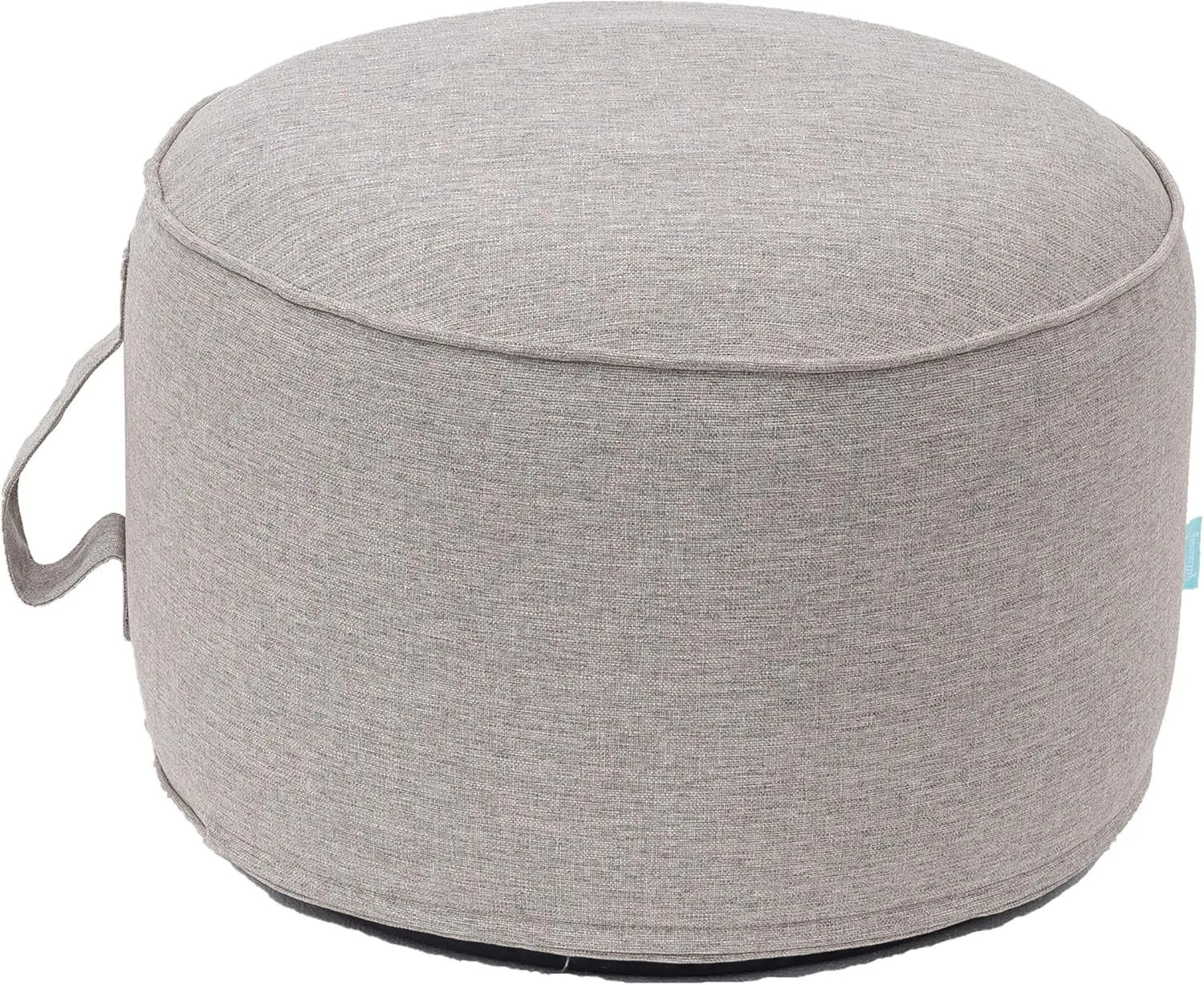QILLOWAY Indoor/Outdoor Inflatable Stool,Round Ottoman,All Weather Foot Rest for Camping or Home,All Tan/Grey