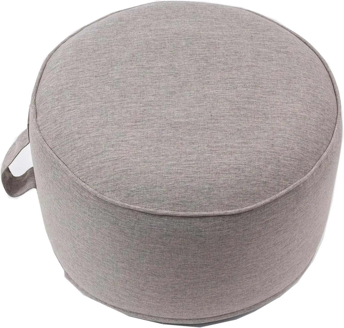 QILLOWAY Indoor/Outdoor Inflatable Stool,Round Ottoman,All Weather Foot Rest for Camping or Home,All Tan/Grey