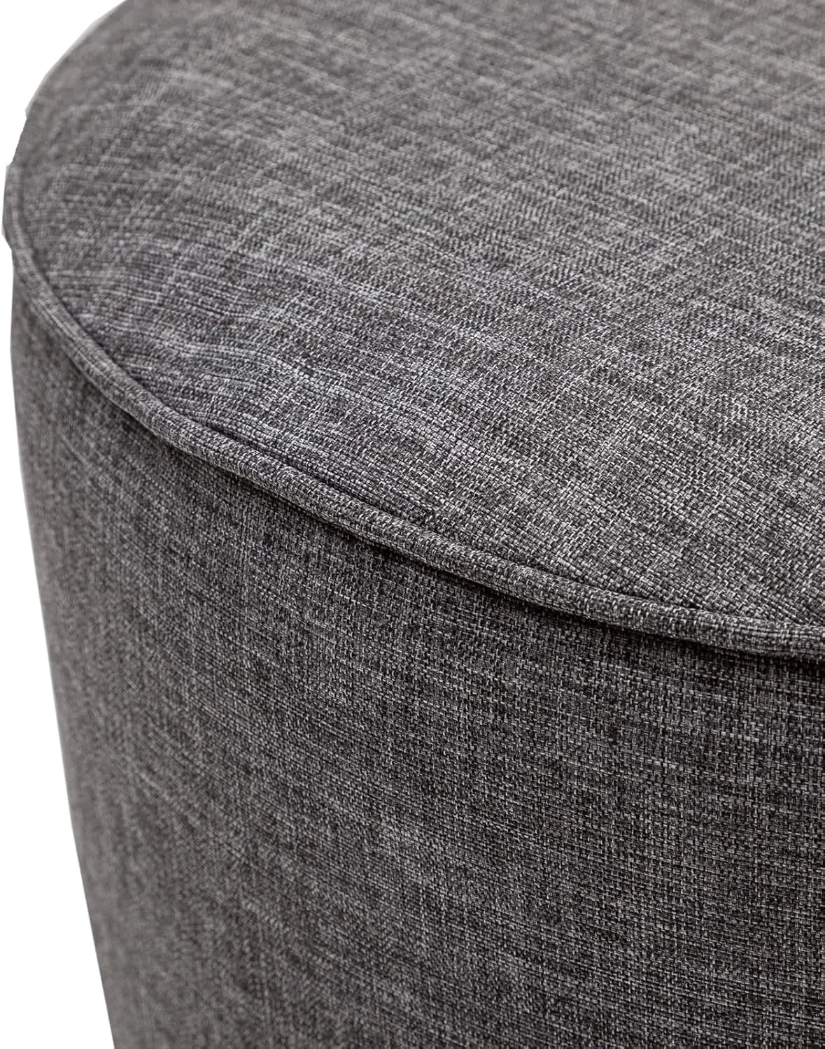 QILLOWAY Indoor/Outdoor Inflatable Stool,Round Ottoman,All Weather Foot Rest for Camping or Home,Charcoal Grey/Black
