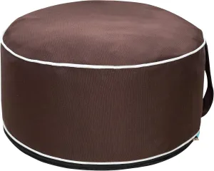 QILLOWAY Indoor/Outdoor Inflatable Stool,Round Ottoman,All Weather Foot Rest for Camping or Home,Coffee