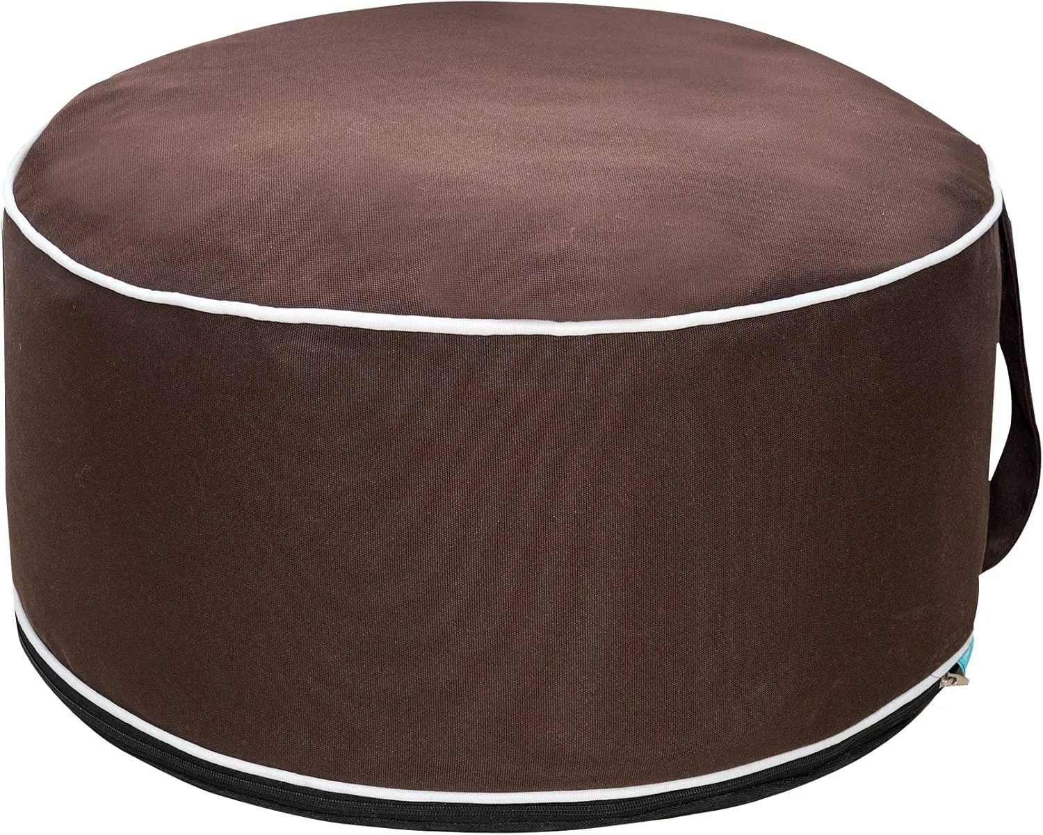 QILLOWAY Indoor/Outdoor Inflatable Stool,Round Ottoman,All Weather Foot Rest for Camping or Home,Coffee