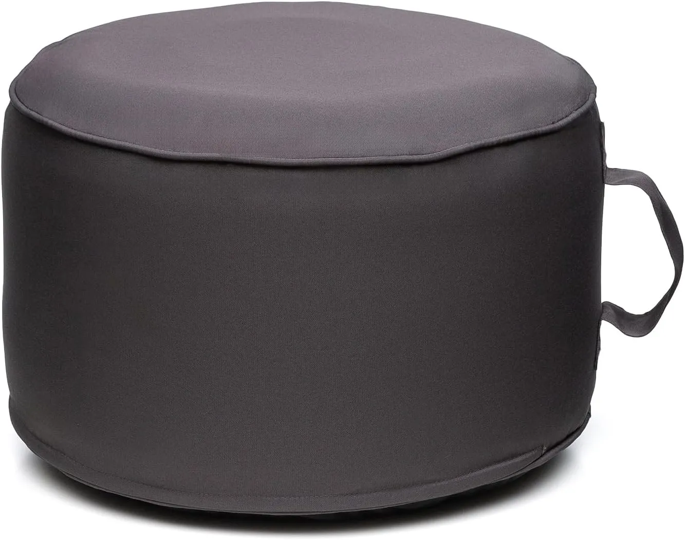 QILLOWAY Indoor/Outdoor Inflatable Stool,Round Ottoman,All Weather Foot Rest for Camping or Home,Dark Grey