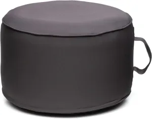 QILLOWAY Indoor/Outdoor Inflatable Stool,Round Ottoman,All Weather Foot Rest for Camping or Home,Dark Grey