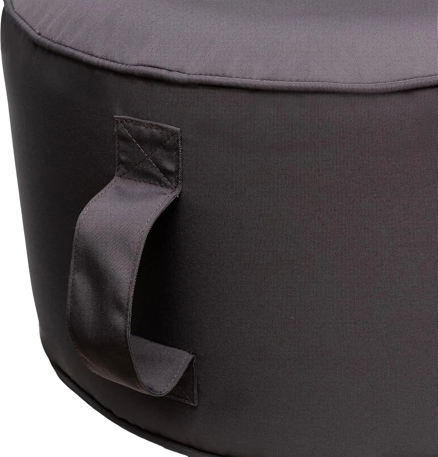 QILLOWAY Indoor/Outdoor Inflatable Stool,Round Ottoman,All Weather Foot Rest for Camping or Home,Dark Grey