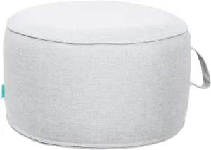 QILLOWAY Indoor/Outdoor Inflatable Stool,Round Ottoman,All Weather Foot Rest for Camping or Home,Silver/Grey