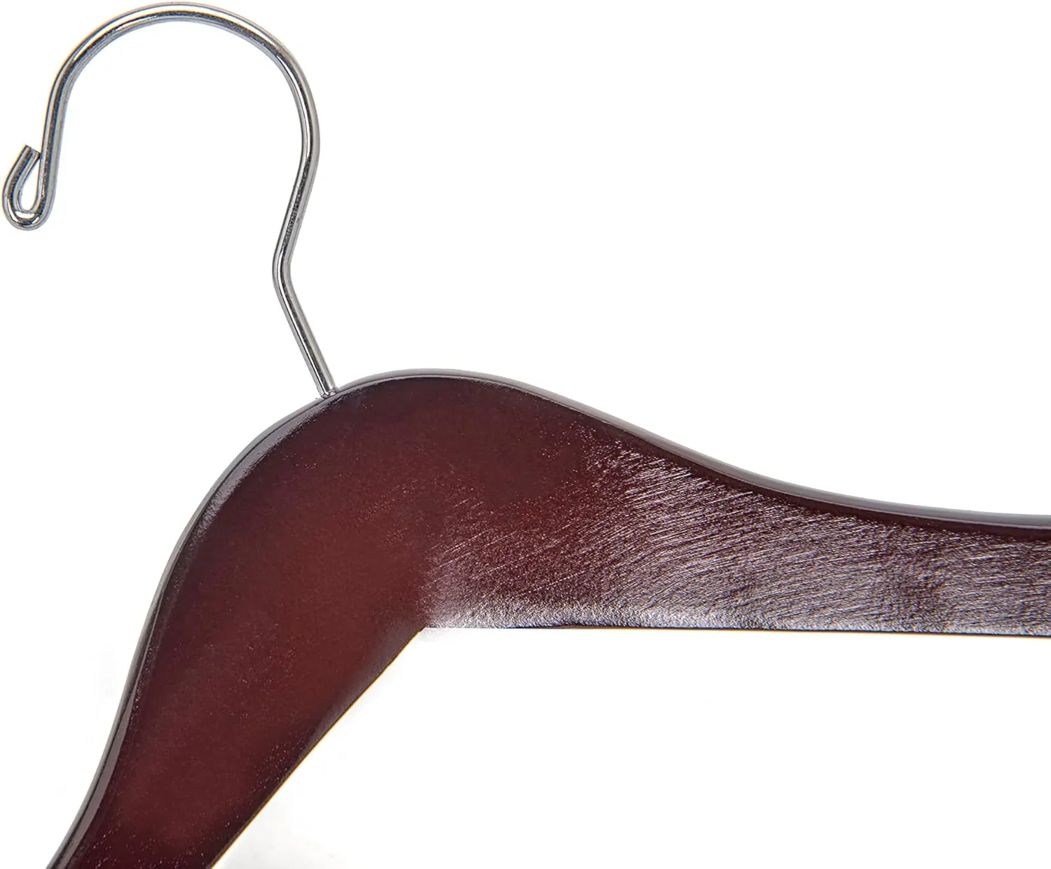 Quality Hangers Wooden Hangers Beautiful Sturdy Suit Coat Hangers with Locking Bar Chrome Hooks (60)