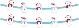 Quickdraw Set of 18 Christmas Card Holder Pegs with Hanging Cord Snowman Reindeer & Santa Designs (Snowman Design)