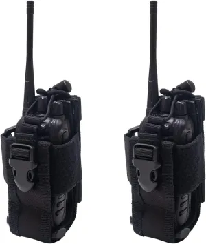 Radio Holster,Molle Radio Pouch Military Heavy Duty Radios Holster Bag for Two Ways Walkie Talkie Compatible with Motorola Baofeng Kenwood,2PACK
