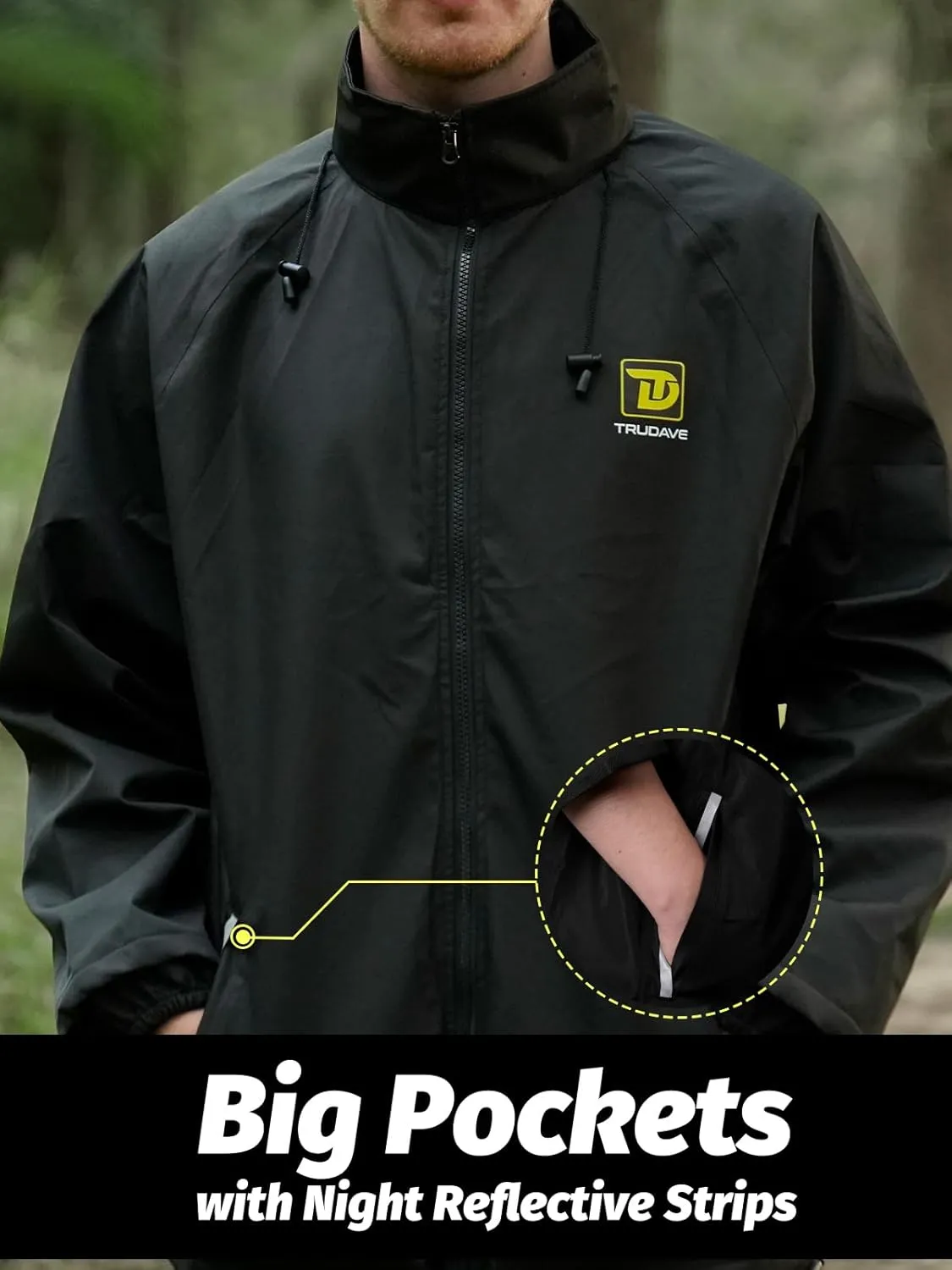 Rain Suit, Waterproof Rain Suits for Men, 2 Pieces Breathable & Windproof Rainwear，S-3XL