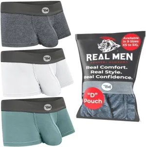 Real Men Bulge Enhancing Pouch Underwear for Men – 1, 3 and 6 Pack Set - Modal Boxer Briefs ABCD Pouch