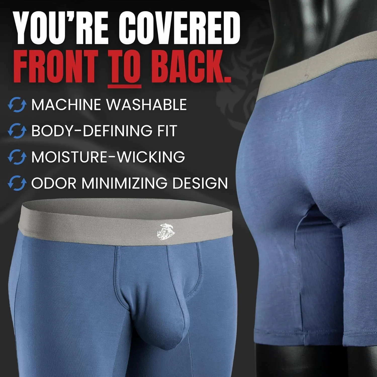 Real Men Bulge Enhancing Pouch Underwear for Men – 1, 3 and 6 Pack Set - Modal Boxer Briefs ABCD Pouch