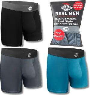 Real Men Bulge Enhancing Pouch Underwear for Men – 1, 3 and 6 Pack Set - Modal Boxer Briefs ABCD Pouch