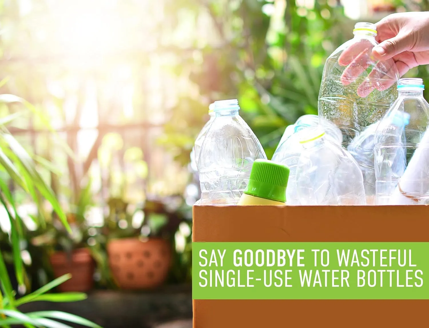 Reduce WaterWeek Reusable Water Bottle Set, 20oz - Plastic Reusable Water Bottle Set of 5, Plus Fridge Tray - BPA-Free, Leak Proof Twist Off Cap - Score