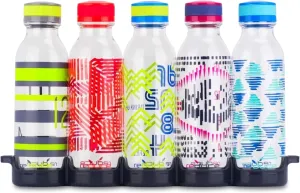 Reduce WaterWeek Reusable Water Bottle Set, 20oz - Plastic Reusable Water Bottle Set of 5, Plus Fridge Tray - BPA-Free, Leak Proof Twist Off Cap - Score