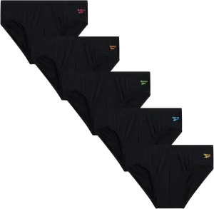 Reebok Men's Briefs - 5 Pack Quick Dry Low Rise Performance Underwear Briefs - Soft Stretch Athletic Men's Bikini Briefs S-XL