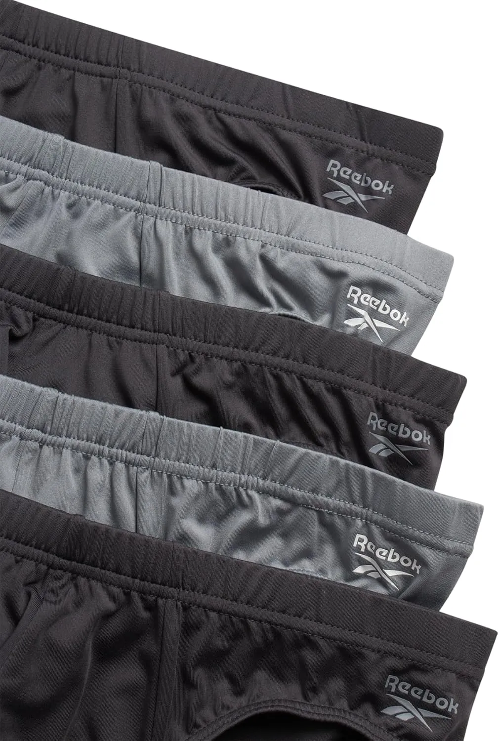 Reebok Men's Briefs - 5 Pack Quick Dry Low Rise Performance Underwear Briefs - Soft Stretch Athletic Men's Bikini Briefs S-XL