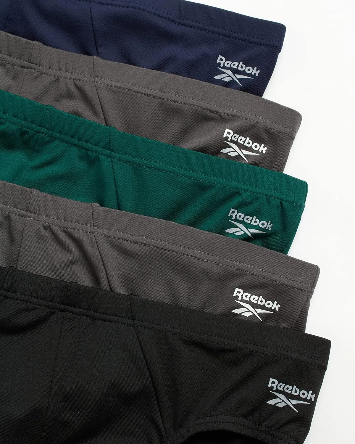 Reebok Men's Briefs - 5 Pack Quick Dry Low Rise Performance Underwear Briefs - Soft Stretch Athletic Men's Bikini Briefs S-XL