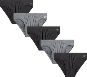 Reebok Men's Briefs - 5 Pack Quick Dry Low Rise Performance Underwear Briefs - Soft Stretch Athletic Men's Bikini Briefs S-XL