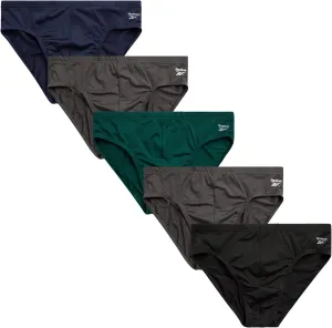 Reebok Men's Briefs - 5 Pack Quick Dry Low Rise Performance Underwear Briefs - Soft Stretch Athletic Men's Bikini Briefs S-XL