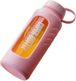 Refillable Water Bottles Large Capacity Water Bottle For Men/Women, Drop-Proof Drinking Bottles With Stainless Steel Filter Sports Water Bottles Sports Water Bottle ( Color : A-pink , Size : 1500ml )