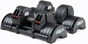 Rep Fitness Quickdraw Adjustable Dumbbells, Multiple weight ranges available including: 5-30, 5-40,5-50 and 5-60 lbs