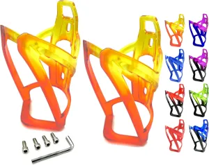 Revere Ultra-Light Bike Water Bottle Holder – Durable Bicycle Bottle Cage for Road, MTB, & Mountain Bikes – 2-Pack with Screws & Installation Tool – Premium Cycling Accessories (Yellow/Orange)