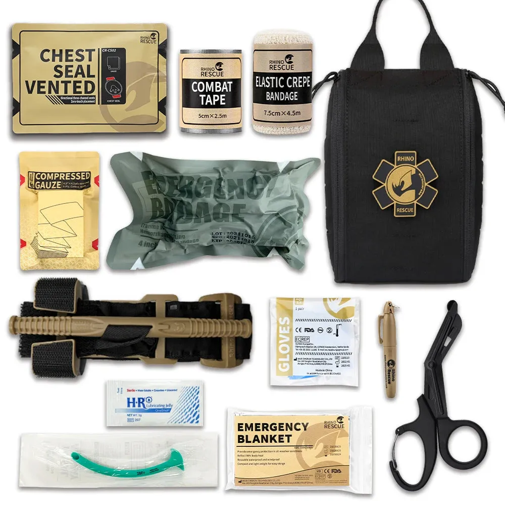 RHINO RESCUE-SE IFAK Trauma First Aid Kit Molle Medical Pouch for Car Home Travel Hiking and Camping,Emergency Survival Gear