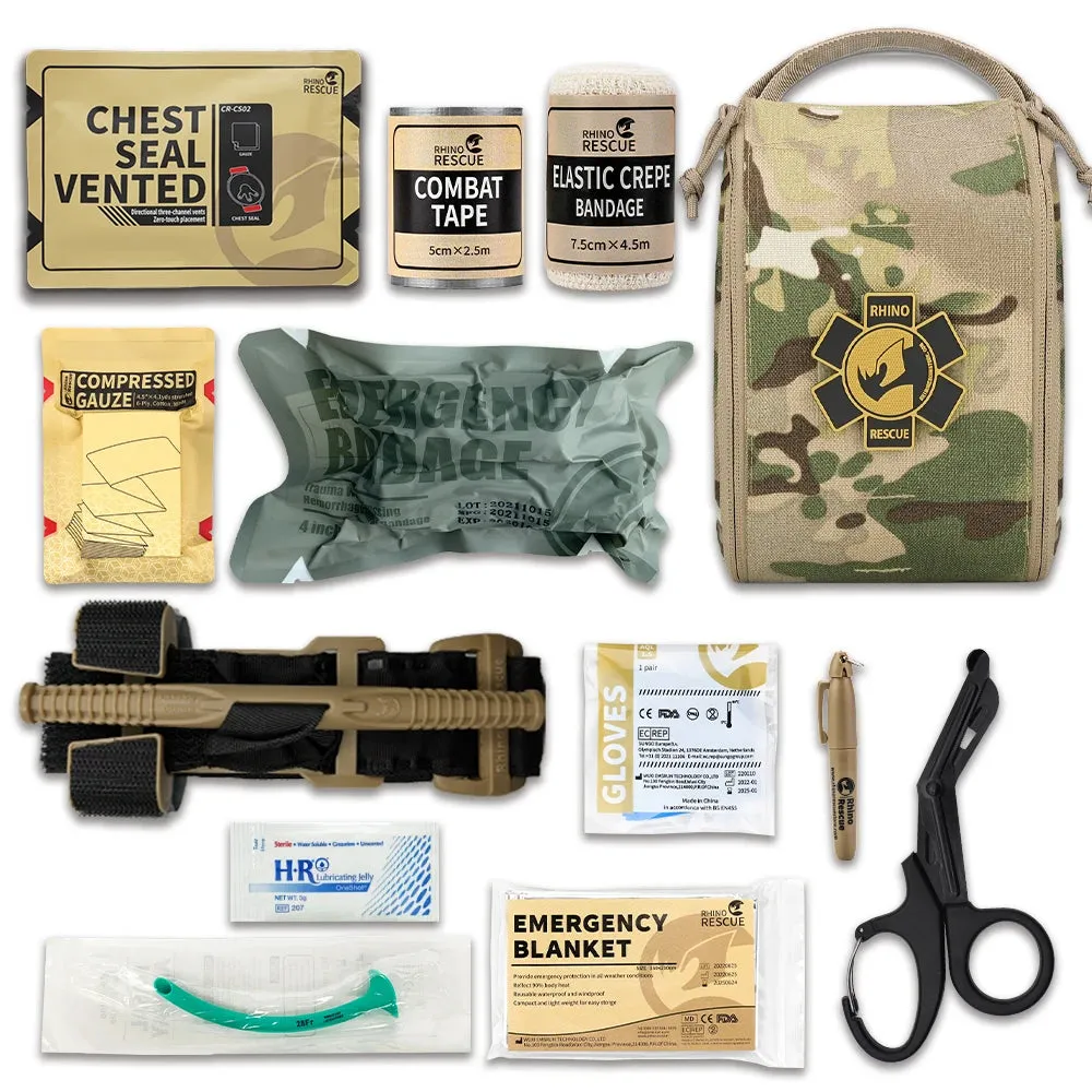 RHINO RESCUE-SE IFAK Trauma First Aid Kit Molle Medical Pouch for Car Home Travel Hiking and Camping,Emergency Survival Gear