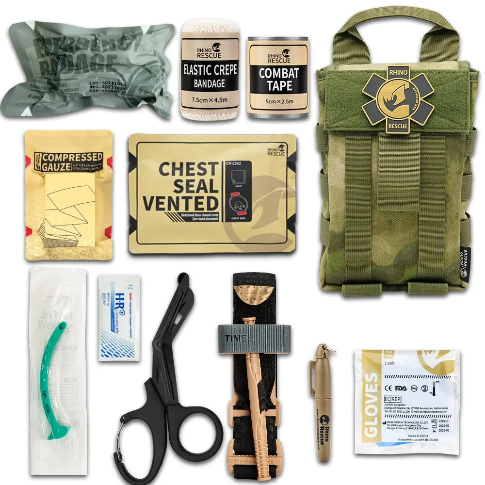RHINO RESCUE-SE IFAK Trauma First Aid Kit Molle Medical Pouch for Car Home Travel Hiking and Camping,Emergency Survival Gear