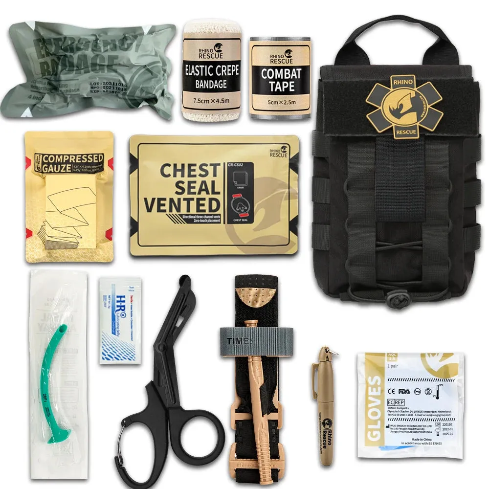 RHINO RESCUE-SE IFAK Trauma First Aid Kit Molle Medical Pouch for Car Home Travel Hiking and Camping,Emergency Survival Gear