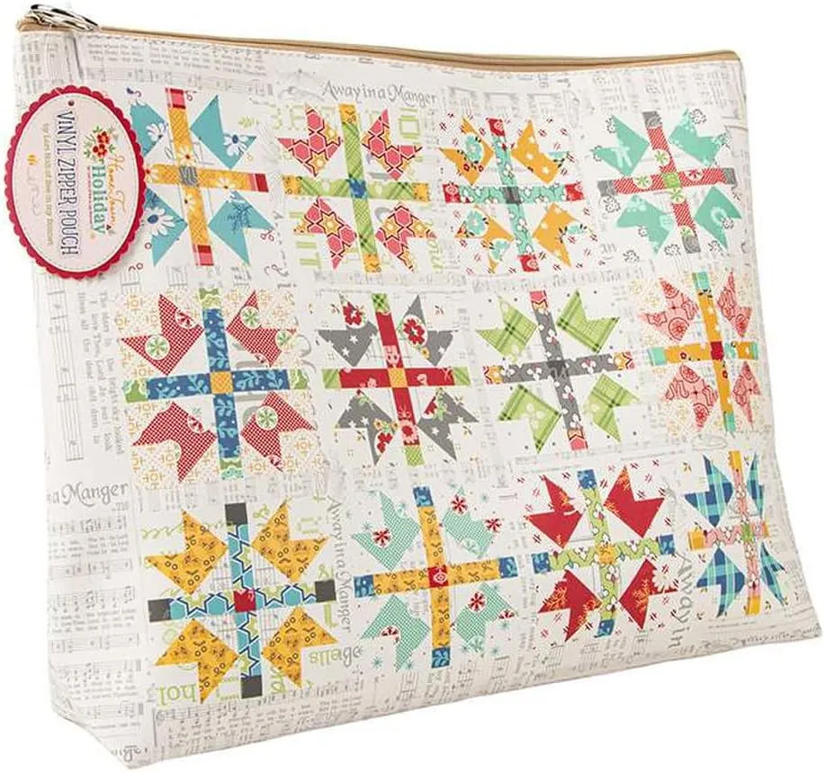 Riley Blake Home Town Holiday Vinyl Project Bag by Lori Holt of Bee in My Bonnet and It’s Sew Emma, Perfect for Crafting & Quilting