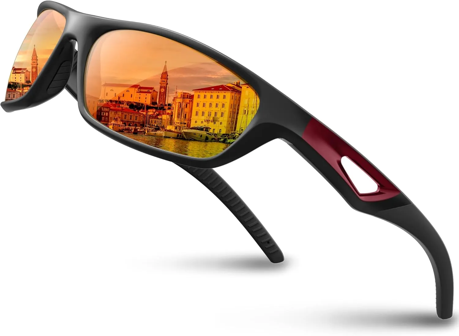 RIVBOS Polarized Sports Sunglasses Driving Sun Glasses Shades for Men Women Tr90 Frame for Cycling Fishing Running RB831