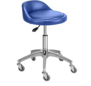 Rolling Salon Stool Chair with Back Support - Height Adjustable Hydraulic Stool with Wheels - Heavy Duty Swivel Stools 400lb Capacity for Home Salon Facial Spa Massage Clinic and Work Bench (Blue)