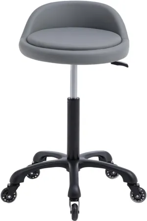 Rolling Salon Stool Chair with Back Support Hydaulic Height Adjustable on Swivel Wheels Heavy Duty for Hair Cutting Esthetician Tatto Beauty Spa Bar Lab Clinic Kitchen Office Home (Dark Gray)