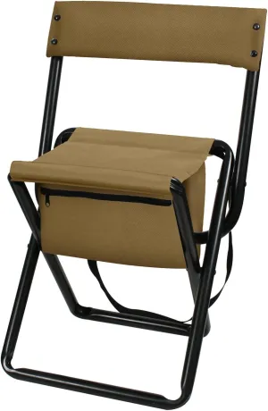 Rothco Deluxe Folding Stool with Pouch, Coyote Brown