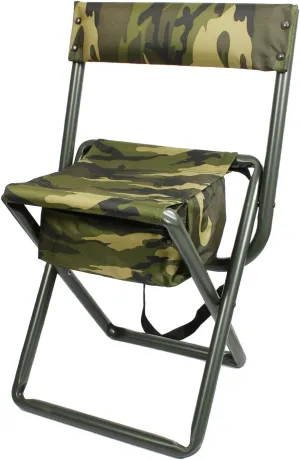 Rothco Deluxe Folding Stool with Pouch, Woodland Camo