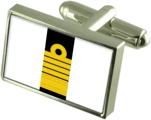 Royal Navy Insignia Rank Admiral of The Fleet Cufflinks with Pouch