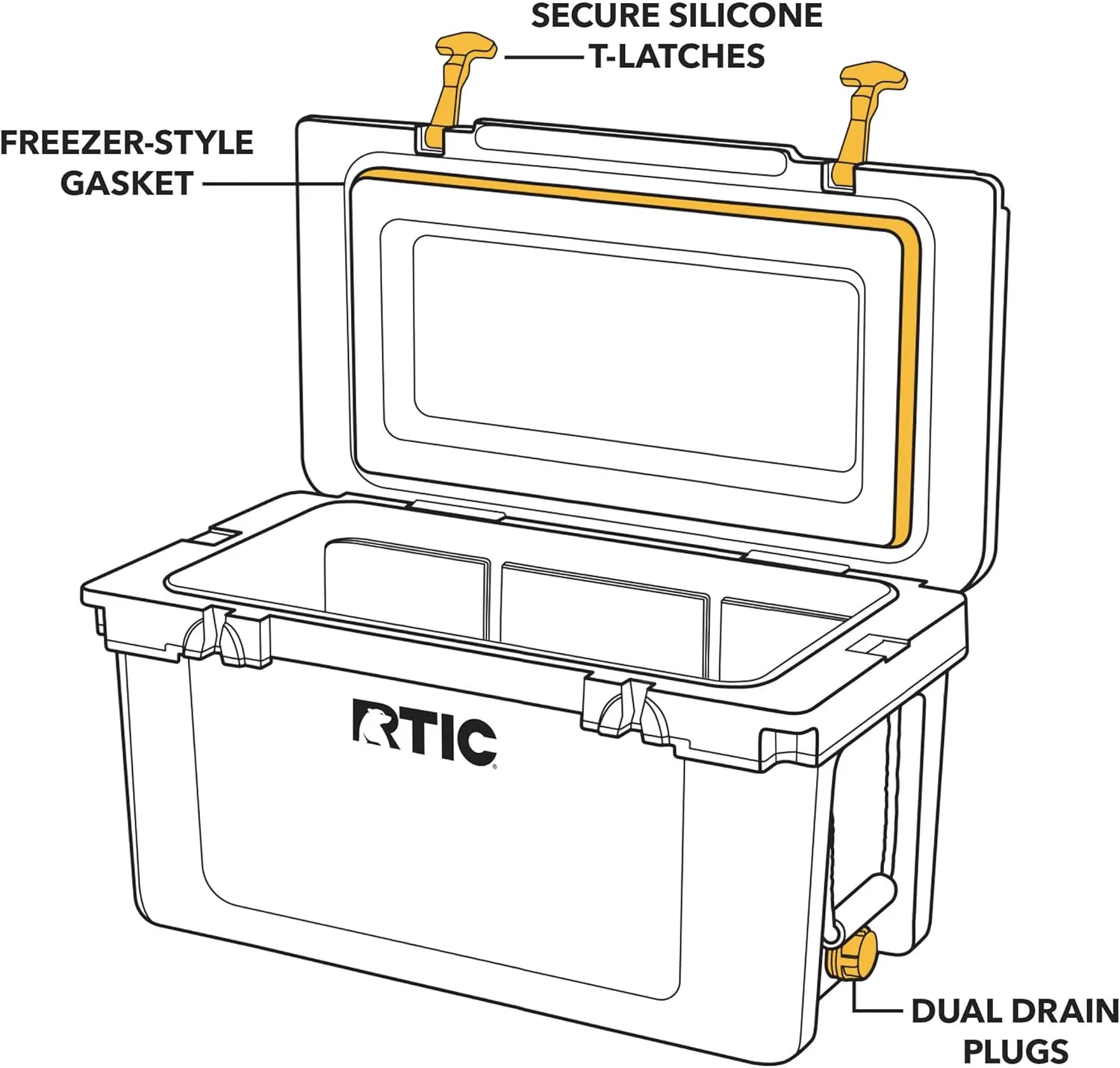 RTIC 145 QT Ultra-Tough Cooler Hard Insulated Portable Ice Chest Box for Beach, Drink, Beverage, Camping, Picnic, Fishing, Boat, Barbecue
