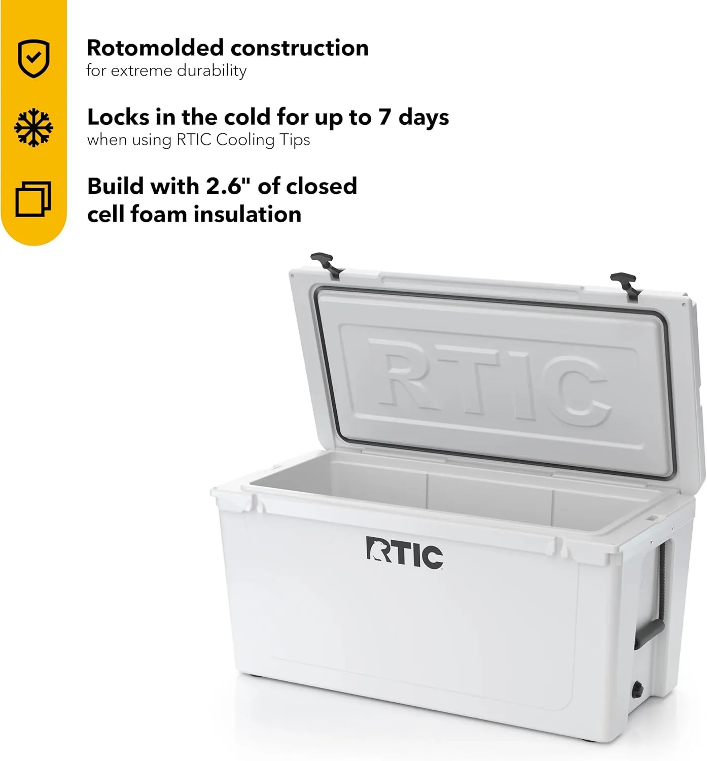 RTIC 145 QT Ultra-Tough Cooler Hard Insulated Portable Ice Chest Box for Beach, Drink, Beverage, Camping, Picnic, Fishing, Boat, Barbecue